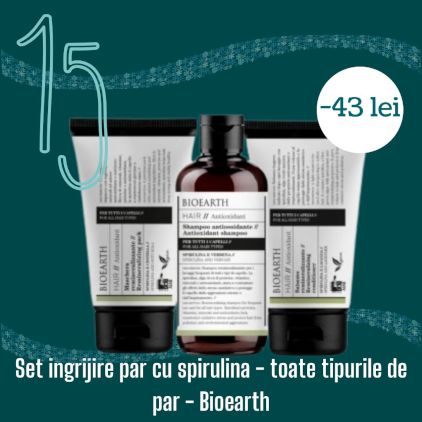 Set Ingrijire par cu spirulina - toate tipurile de par - Bioearth